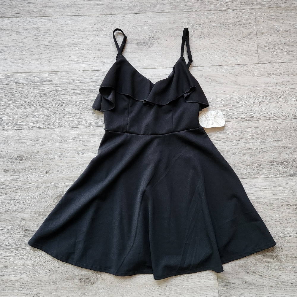 Altard State Palmia Mini Black Dress Ruffles Womens Xs Nwt Little Black Dress